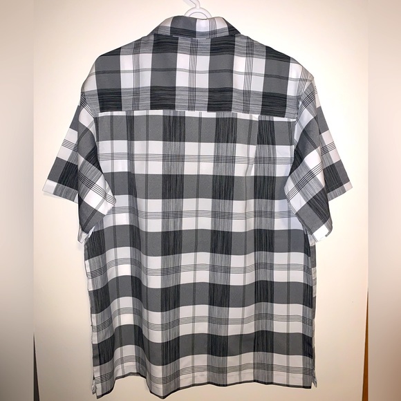 Haggar short sleeve open collar cotton x linen shirt box shirt men's size L linen brown type Vintage Second Hand main image 0
